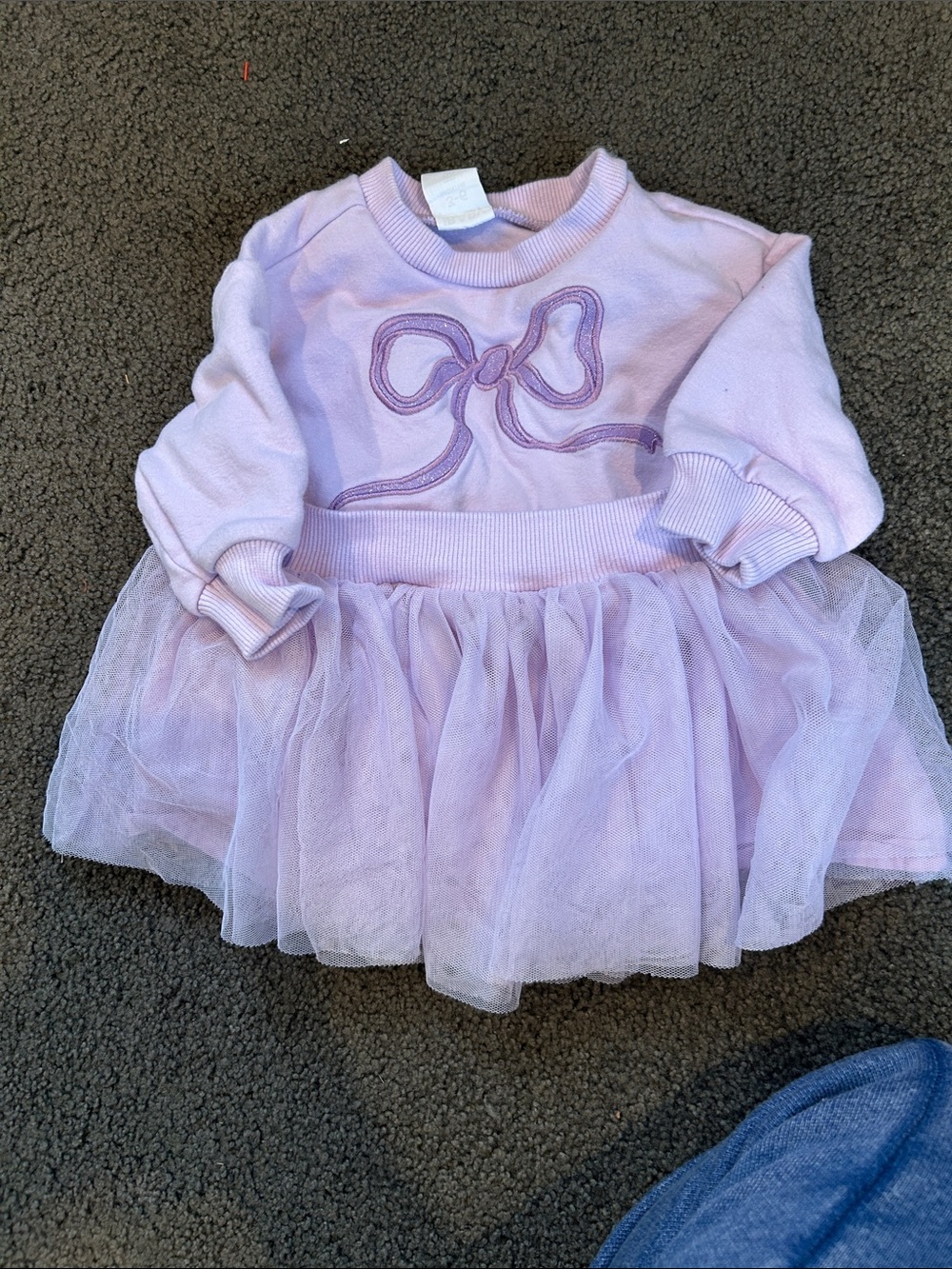 Cotton on baby Lilac Tulle Bow Sweatshirt Dress 3-6m